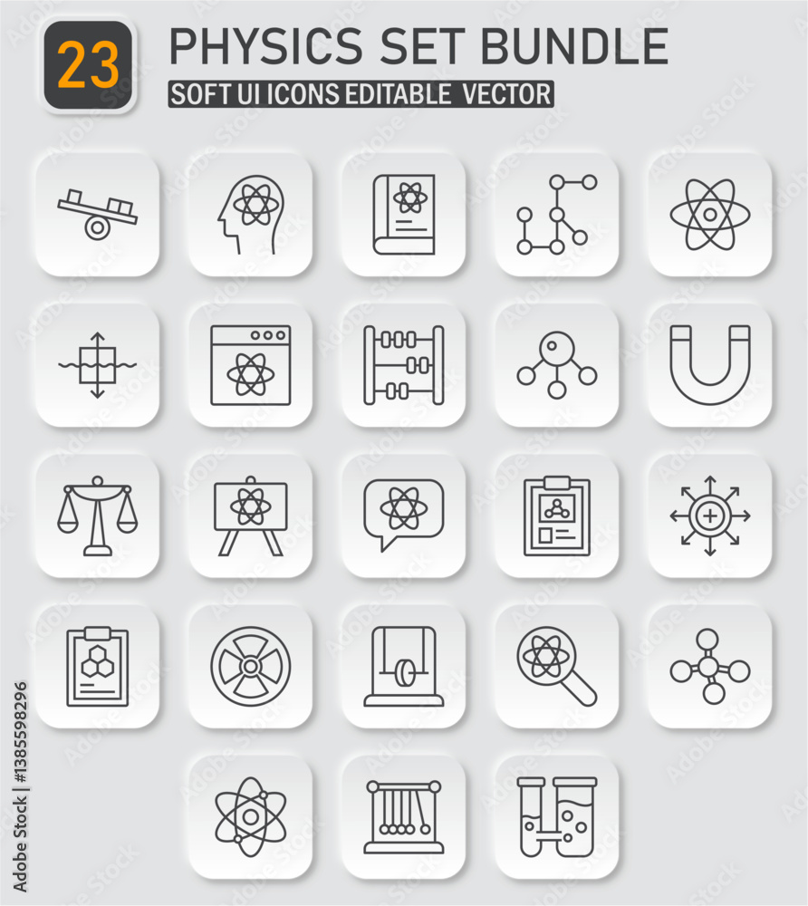 Comprehensive Physics Icon Set Bundle for Education and Scientific Projects Comprehensive Physics Icon Set Bundle for Education and Scientific Projects