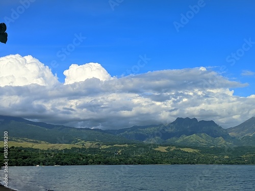 Sea view with Mount Inerie in the background in Bajawa Flores East Nusa Tenggara Indonesia