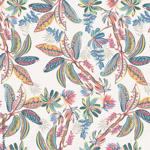 floral madhubani kalamkari chinz kani Abstract shirting Ajrakh Ikat block batik print patola Background digital printing textile pattern floral allover design front back and duppata kurti wallpaper