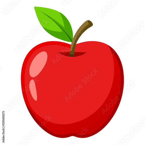 Fresh red apple fruit illustration for healthy eating and nutrition vector design graphic clip art