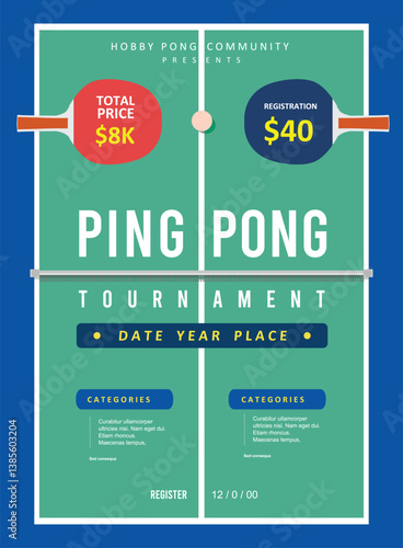 Great attractive table tennis pingpong poster banner design for any media	
