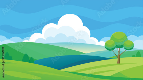 Desert landscape, vast sand dunes, golden sunset, orange sky, large sun, mountainous horizon, warm colors, stylized illustration, vector art, minimalist design, tranquil scene, barren wilderness, roll