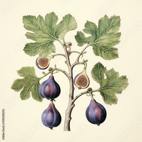 botanical illustration old vintage medieval 