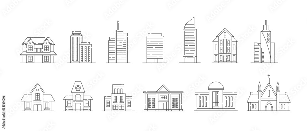 Obraz premium ビル 建物 アイコン