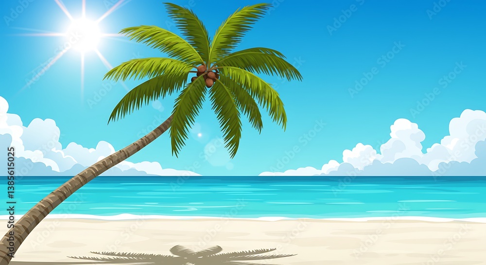 Obraz premium Sun-Drenched Serenity AI Generated