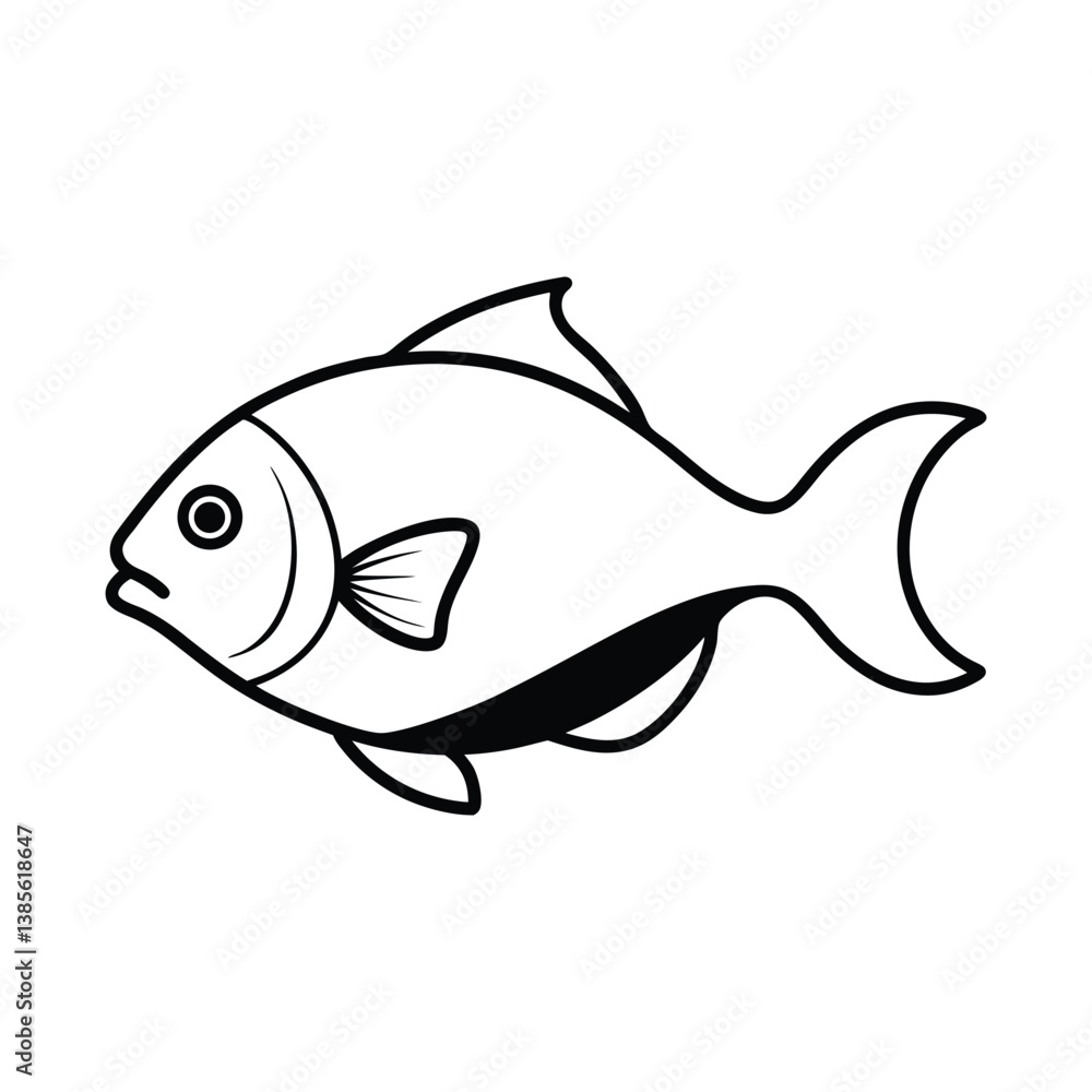 piranha fish vector line art illustration piranha fish vector line art illustration