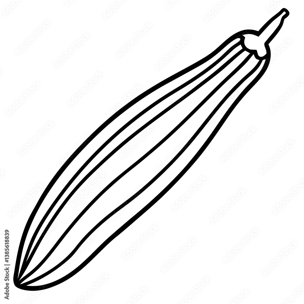 Okra Outline Minimalist Vector Art Okra Outline Minimalist Vector Art