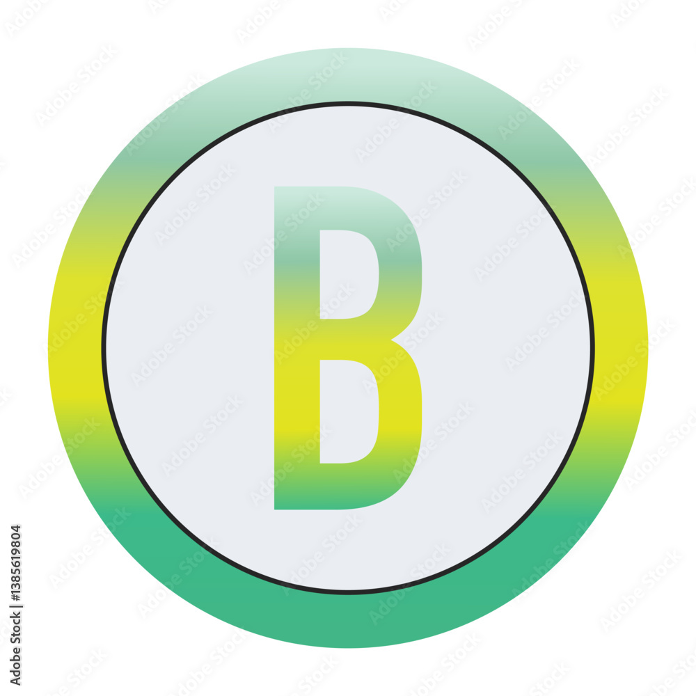 Unique Gradient Green and Yellow Circular Capital Letter Unique Gradient Green and Yellow Circular Capital Letter