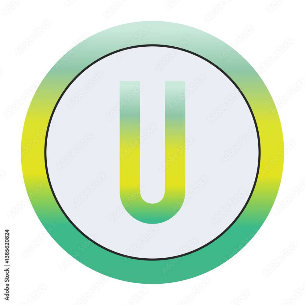 Unique Gradient Green and Yellow Circular Capital Letter Unique Gradient Green and Yellow Circular Capital Letter