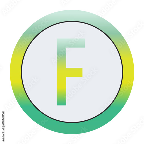 Free Download Unique Gradient Green and Yellow Circular Capital Letter 