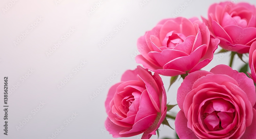 Fototapeta premium Pink Petals, Soft Light AI Generated