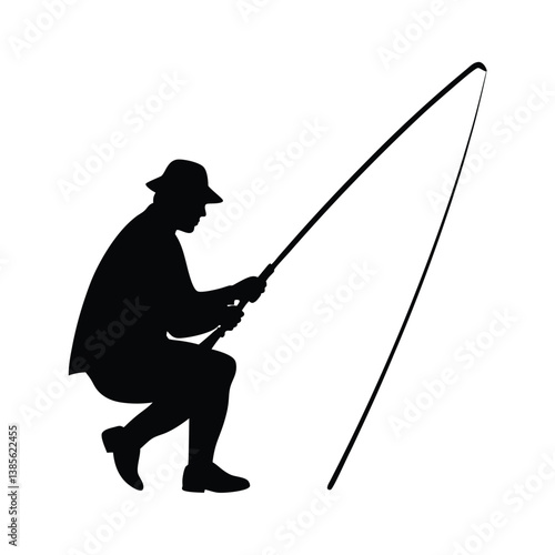 vector illustration of a fisherman