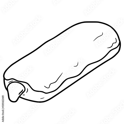 eclair illustration hand drawn outline vector