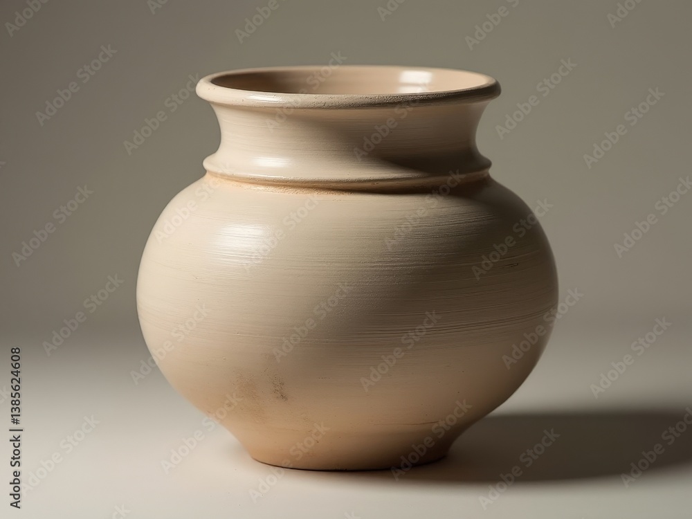Ceramic brown clean vase. The vase is empty and has a simple, elegant design. handicrafts, DIY products. Ceramic brown clean vase. The vase is empty and has a simple, elegant design. handicrafts, DIY products.