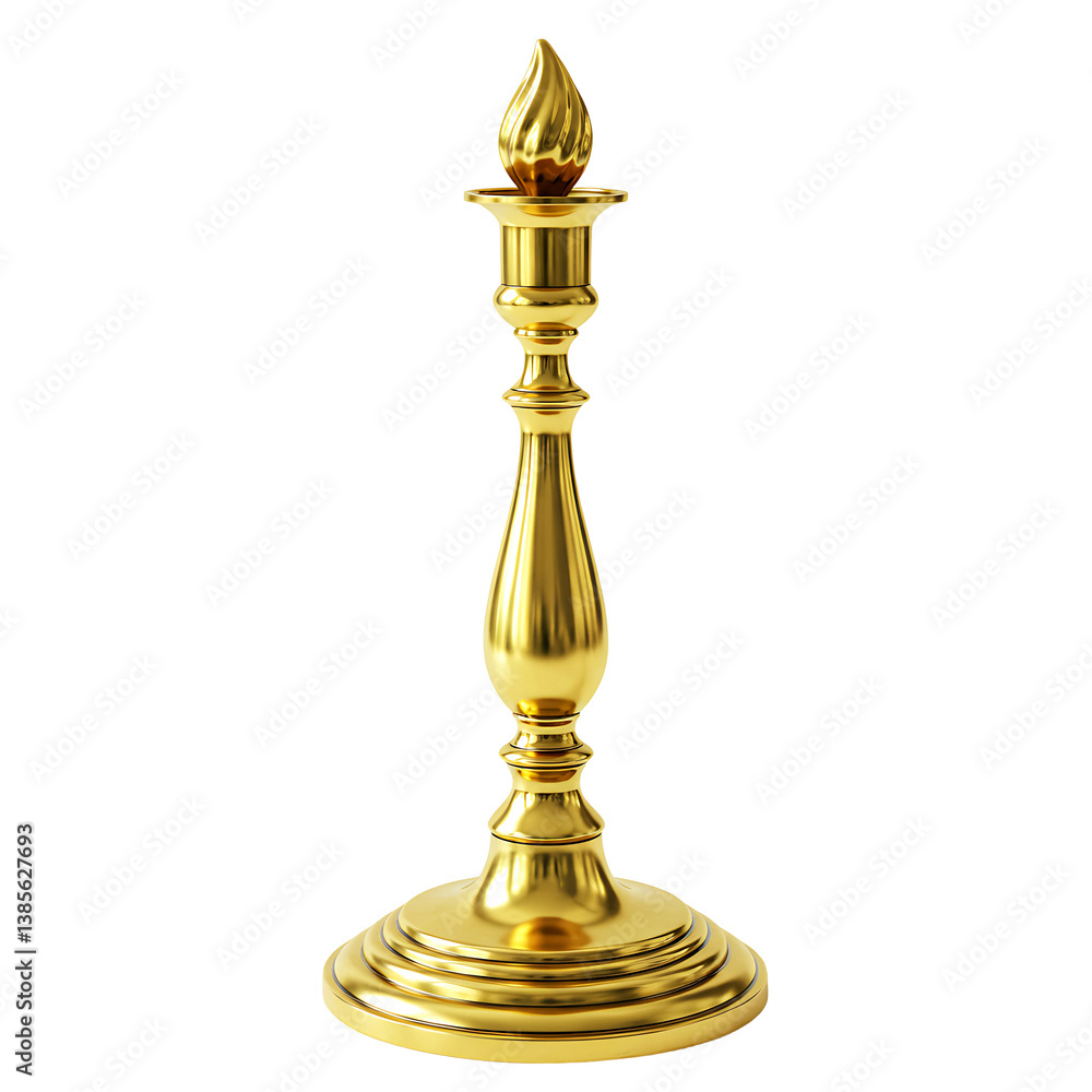 Golden Candle Holder with Flame On Transparent Background
Golden Candle Holder with Flame On Transparent Background