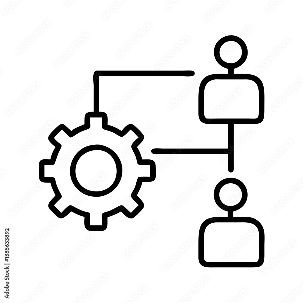 Workflow automation process management system icon for business optimization and efficiency improvement Workflow automation process management system icon for business optimization and efficiency improvement