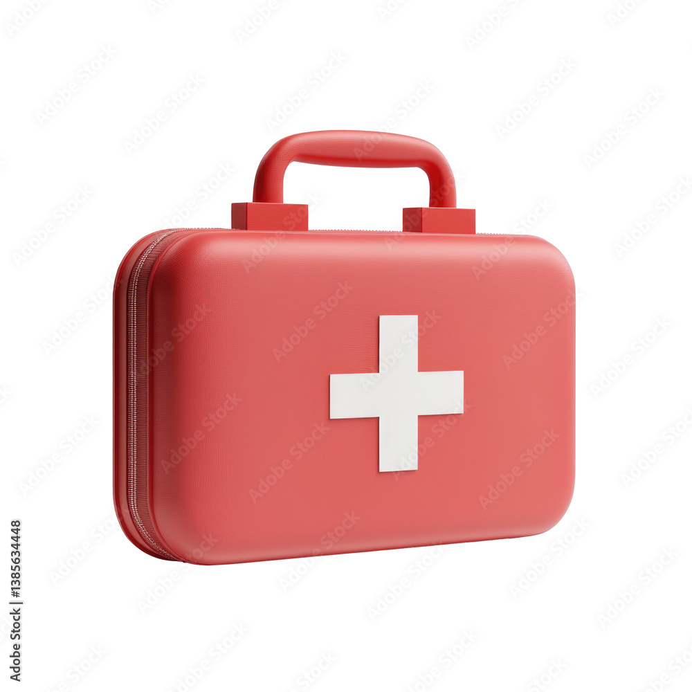 3D Red First Aid Kit on transparent background 3D Red First Aid Kit on transparent background