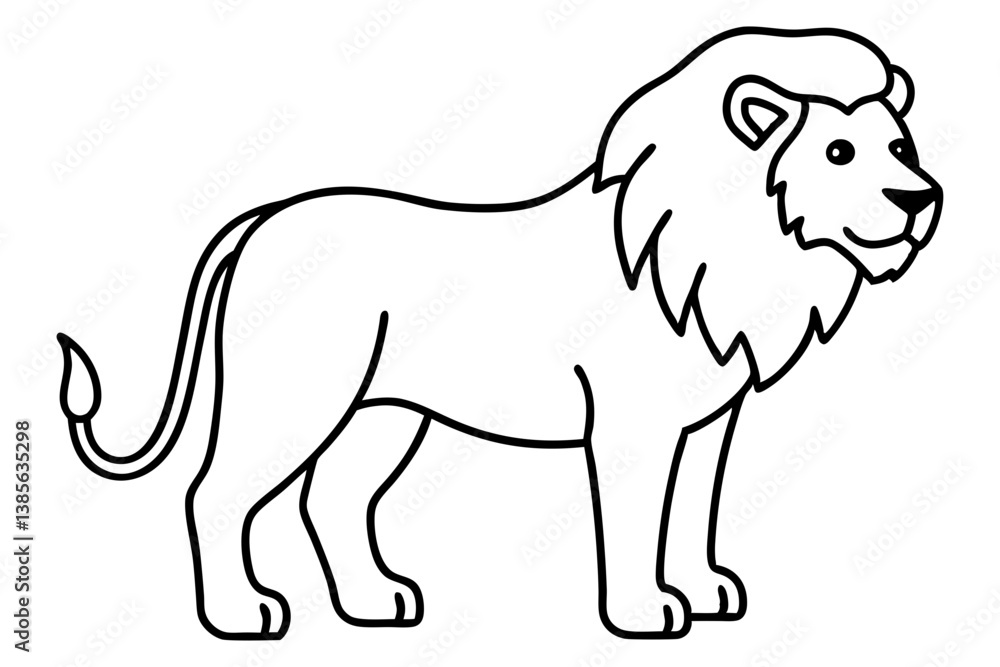 One Stroke Lion Vector Art One Stroke Lion Vector Art
