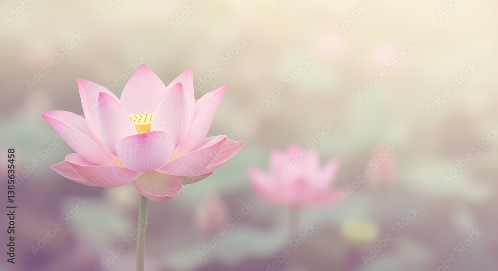 Fototapeta premium Pastel Dawn Lotus AI Generated