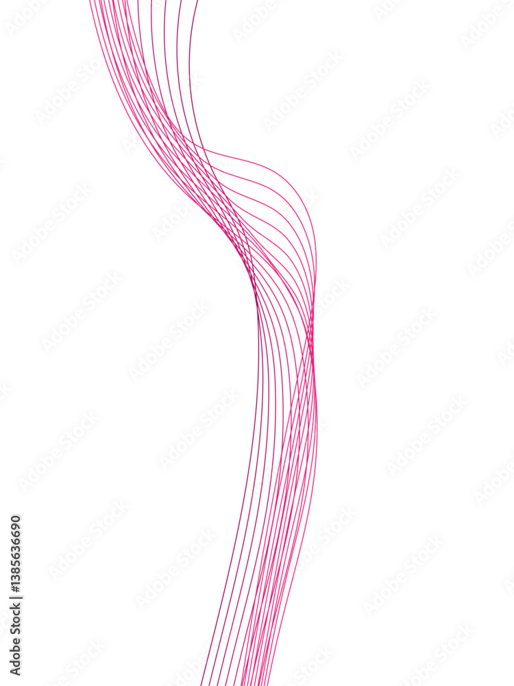 Abstract colorful pink curve and wave lines on transparent background. Futuristic technology and dynamic wave pattern. vector illustration Abstract colorful pink curve and wave lines on transparent background. Futuristic technology and dynamic wave pattern. vector illustration