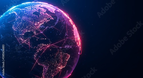 Global Pulse: Neon Network AI Generated