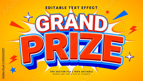 Grand prize 3d editable text effect quiz style