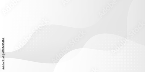 White abstract wave background. Fluid shapes composition. Creative illustration for poster, web, landing, page, cover, EPS 10