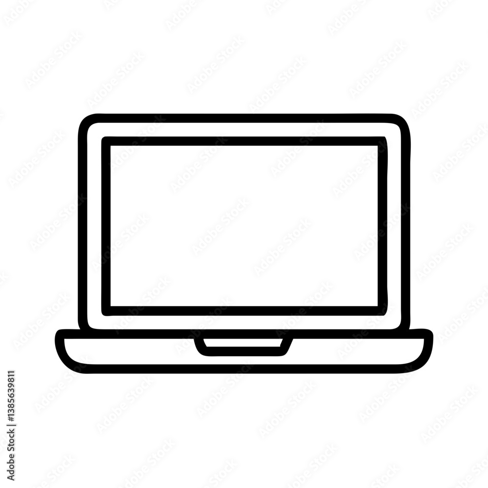 Laptop computer vector icon for technology and business use with modern simple design illustration Laptop computer vector icon for technology and business use with modern simple design illustration