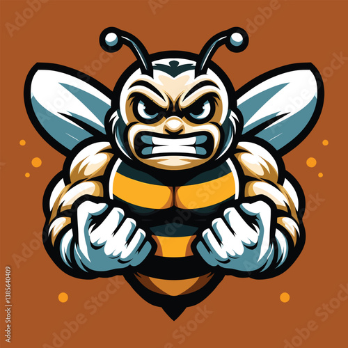 angry bee mascot logo