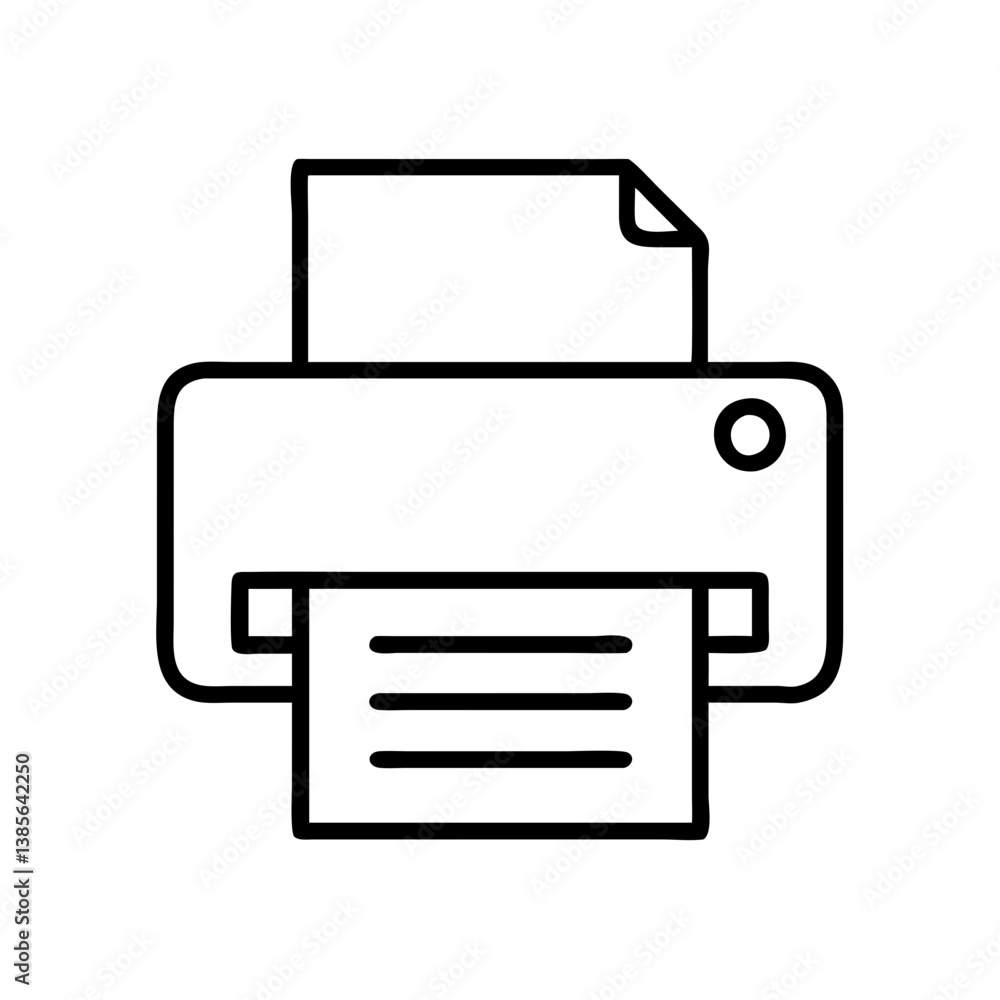 Printer icon vector illustration for print document and office equipment concepts and graphic design needs Printer icon vector illustration for print document and office equipment concepts and graphic design needs