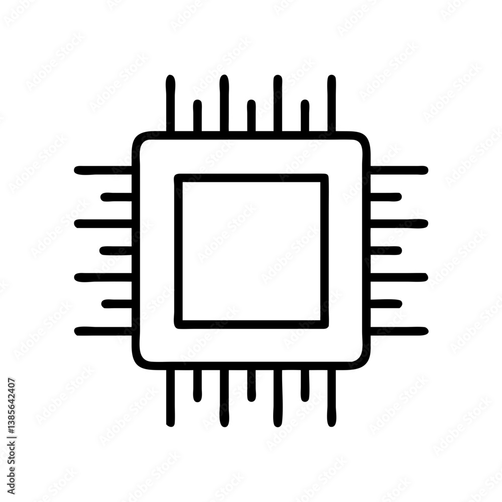 Central processing unit cpu microchip processor icon vector for technology and computer hardware design Central processing unit cpu microchip processor icon vector for technology and computer hardware design