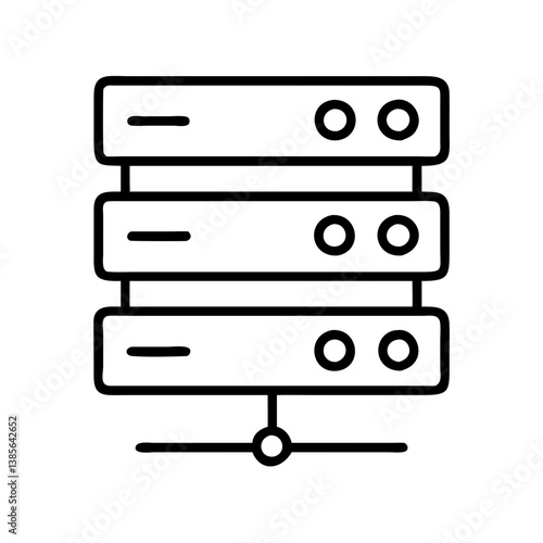 Server data storage network system database hosting computer mainframe technology icon line  character