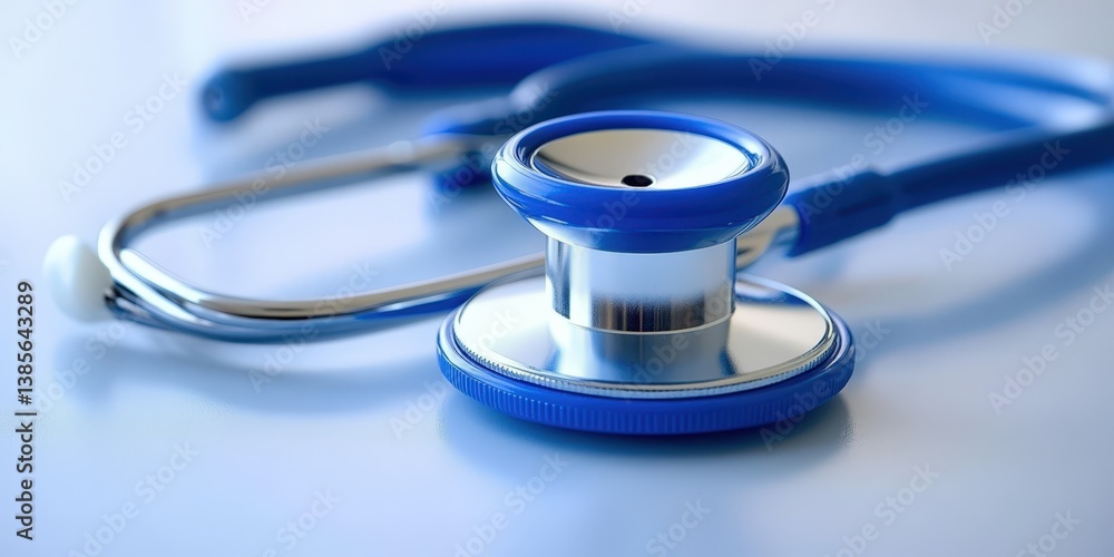 Shiny Blue Stethoscope Medical Tool. Healthcare and Wellness Equipment for Doctors and Nurses Shiny Blue Stethoscope Medical Tool. Healthcare and Wellness Equipment for Doctors and Nurses