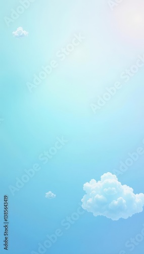 Soft pastel light blue gradient background with subtle cloud shapes, soft, abstract