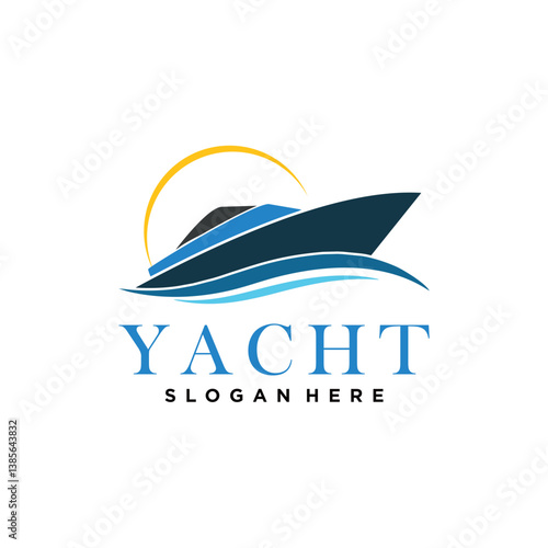 yacht logo design concept vector template
