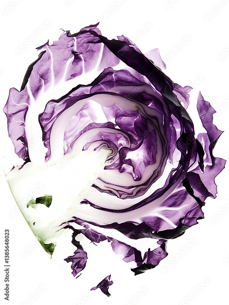 Obraz premium Purple cabbage sliced in half