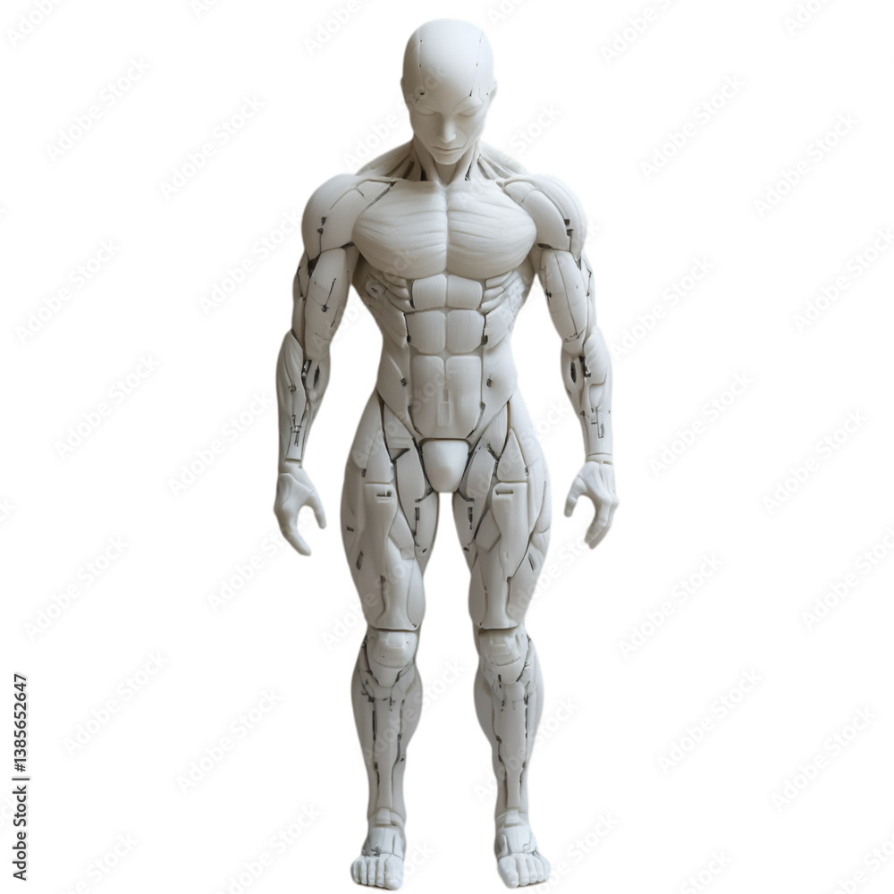 Imagine a plastic human statue or model meticulously Imagine a plastic human statue or model meticulously