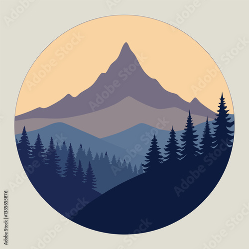 winter landscape with mountains