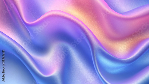 Wallpaper Mural Abstract Pink Purple Blue Gradient Hologram Wavy Silk Curtain Drape Fabric Texture Background Torontodigital.ca