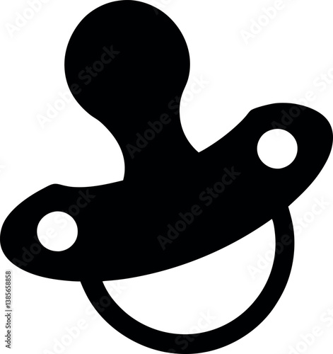 Black and white image of a baby pacifier or dummy nipple