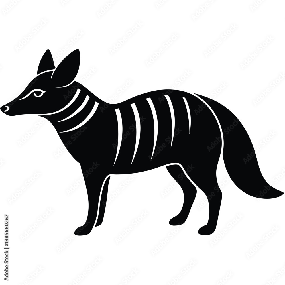 Fototapeta premium Elegant Aardwolf Silhouette with Smooth Outline for Graphic Design - Aardwolf Vector - Aardwolf Illustration, Customizable Aardwolf Silhouette for Graphic Designers - Aardwolf Vector - Aardwolf vector