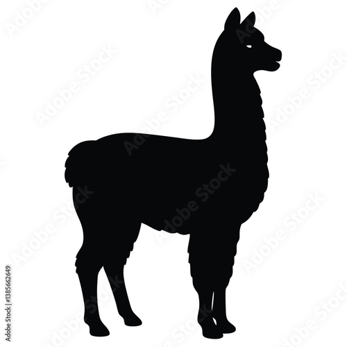 llama cartoon illustration vector design, Stylish llama silhouette set for creative artistic purposes, Llama illustration, minimalist llama vector, alpaca silhouette vector illustration.