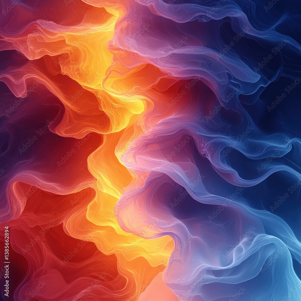 Obraz premium Dynamic abstract waves of color digital art vivid background artistic concept eye-catching design
