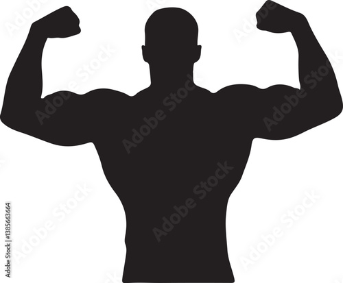 silhouette of a muscular man