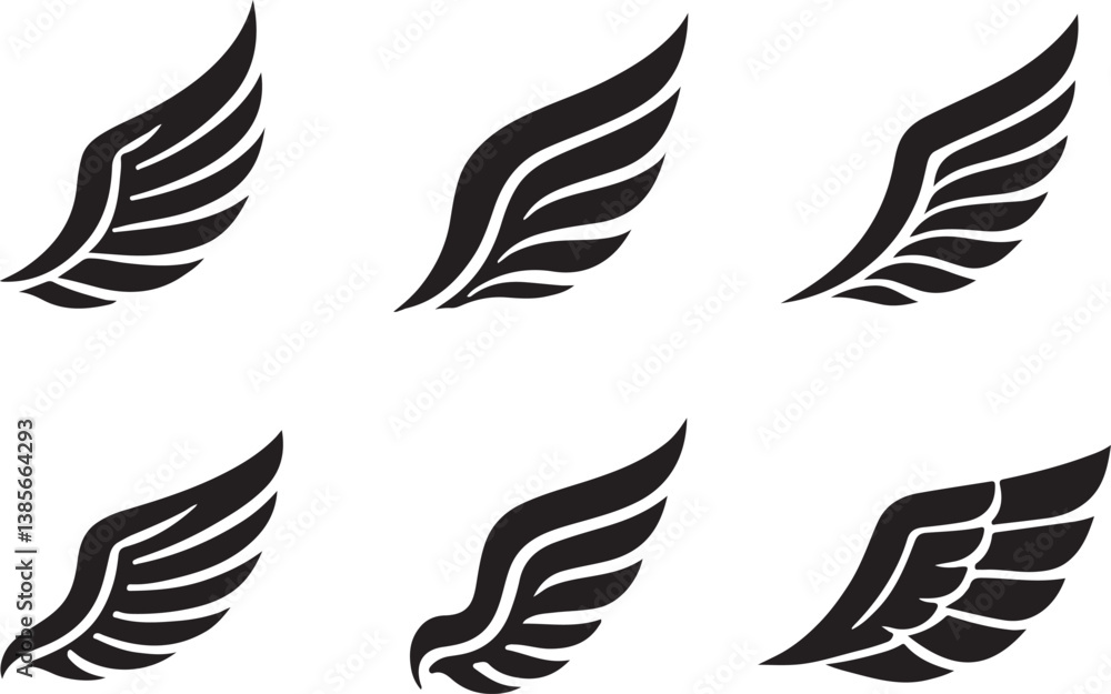 Fototapeta premium set of vector wings