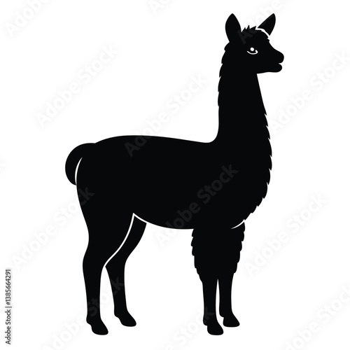 llama cartoon illustration vector design, Stylish llama silhouette set for creative artistic purposes, Llama illustration, minimalist llama vector, alpaca silhouette vector illustration.