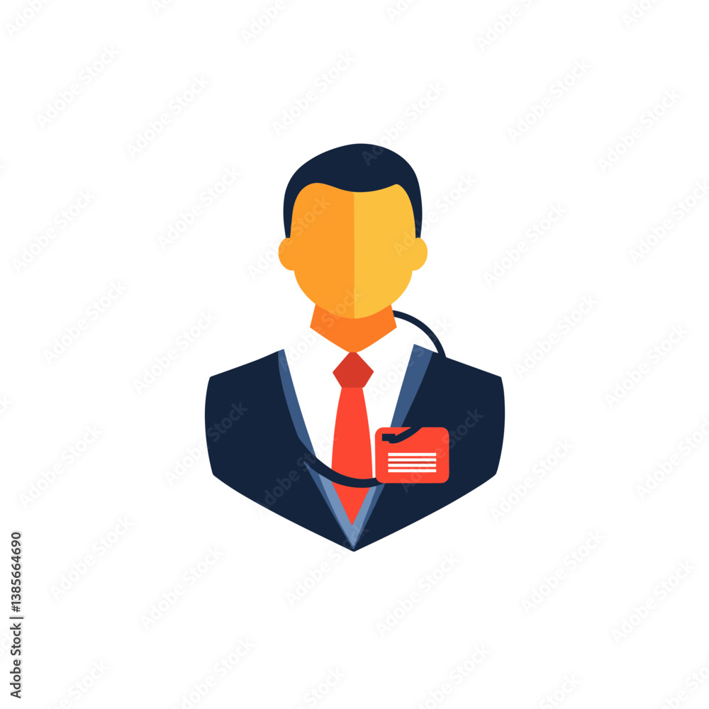 Flat Design Businessman Avatar Icon Illustration Flat Design Businessman Avatar Icon Illustration