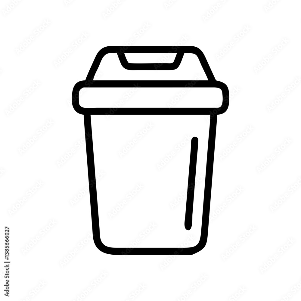Simple Trash Bin Icon in Minimalist Design Simple Trash Bin Icon in Minimalist Design
