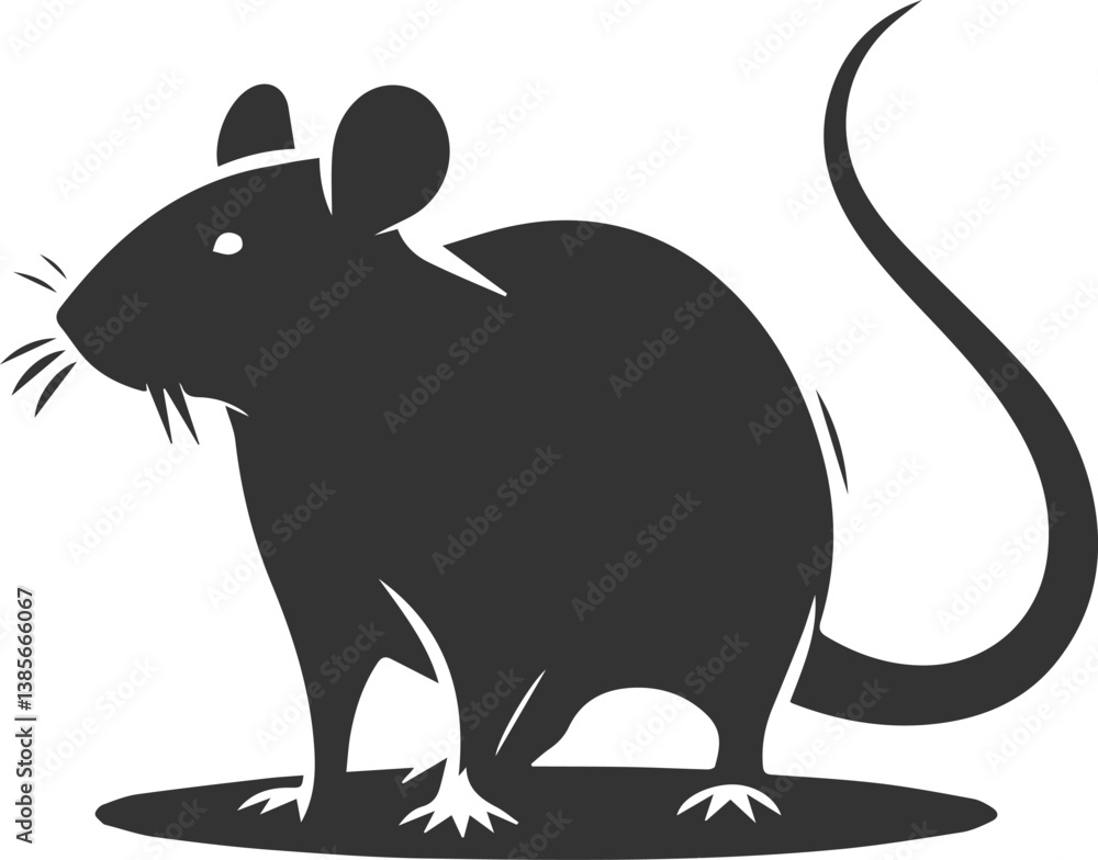 Obraz premium Silhouette of a rat vector