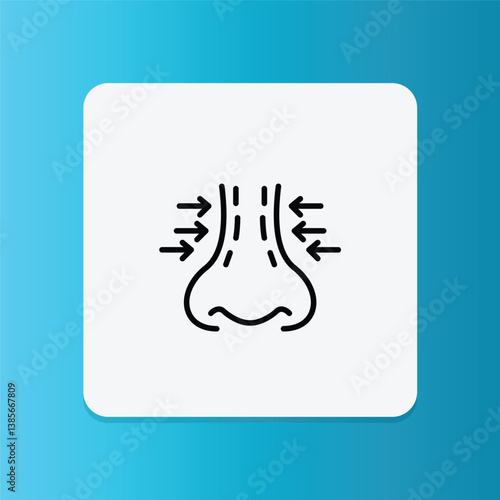 Nose surgery icon.  Editable stroke. Vector illustration	
